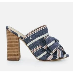 Sam Edelman Yumi Bow Mules Stripe Denim
